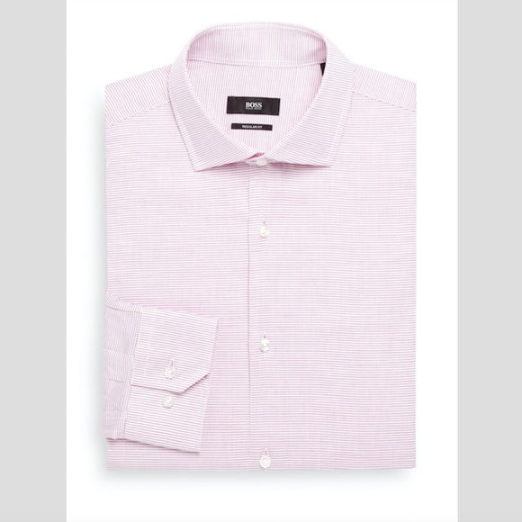 Hugo Boss Other - Hugo Boss White and Pink Mens Button Down Shirt
